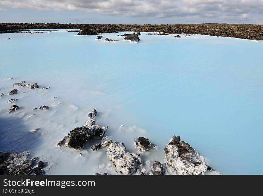 The Blue Lagoon On Iceland In Juli Month