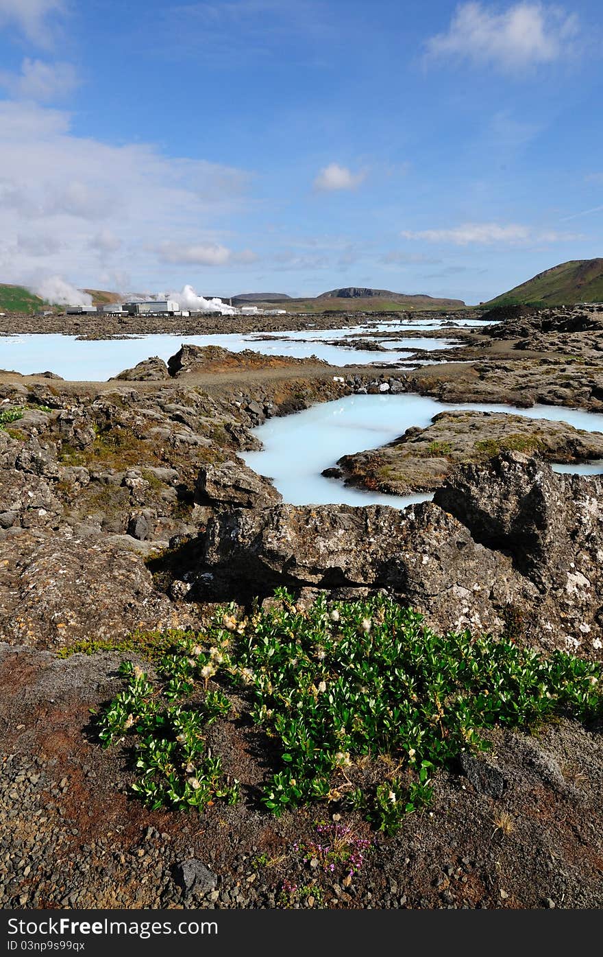 The Blue Lagoon On Iceland In Juli Month