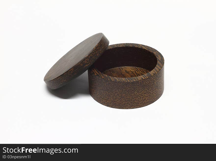 Wood box on white background