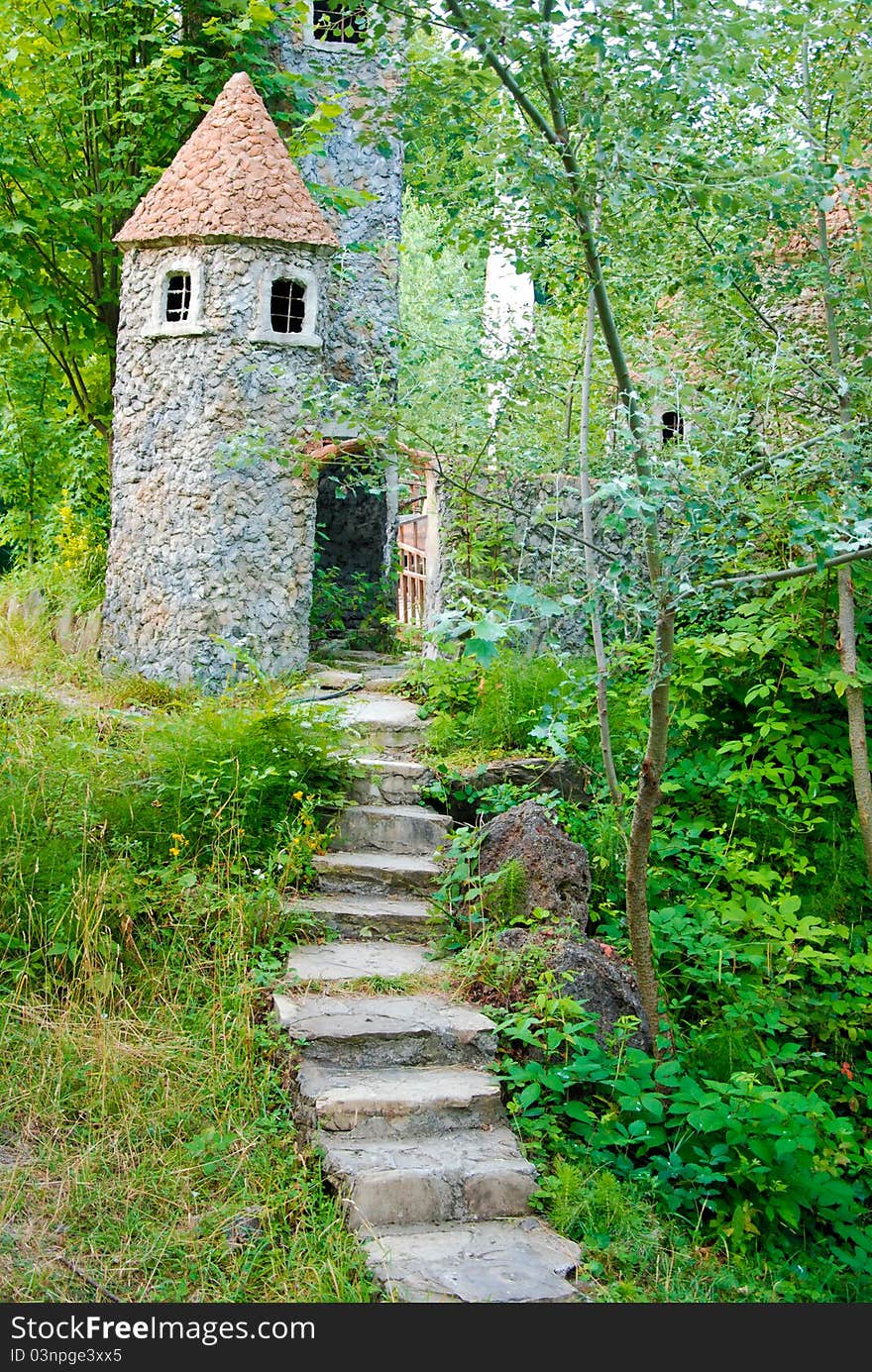 A castle in the forest. A castle in the forest