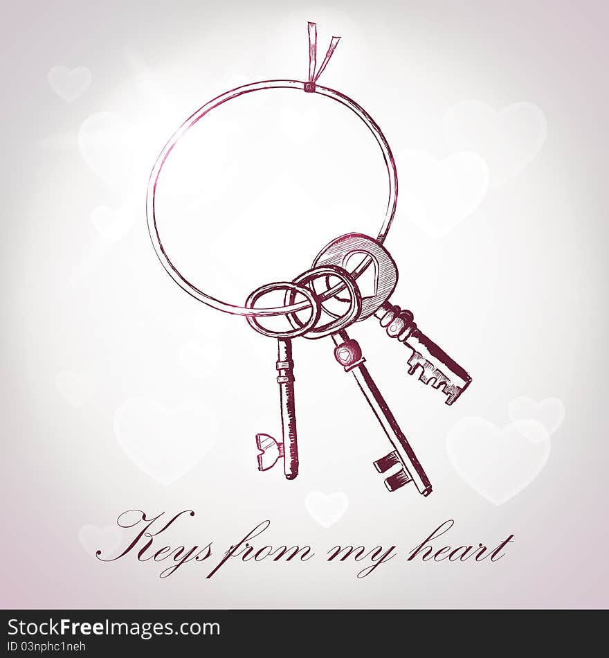 Valentine S Day Greeting Cards With Key