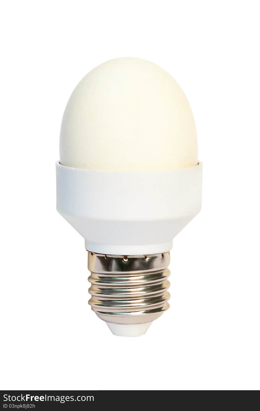 Egg in the base of energy-saving bulb