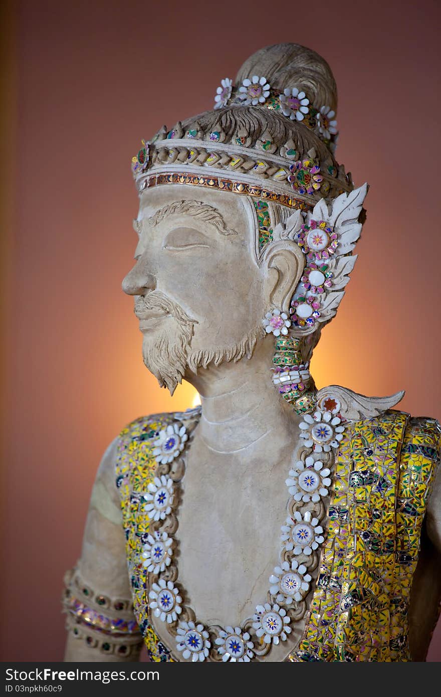 Thai style angel statue in Erawan museum,Thailand