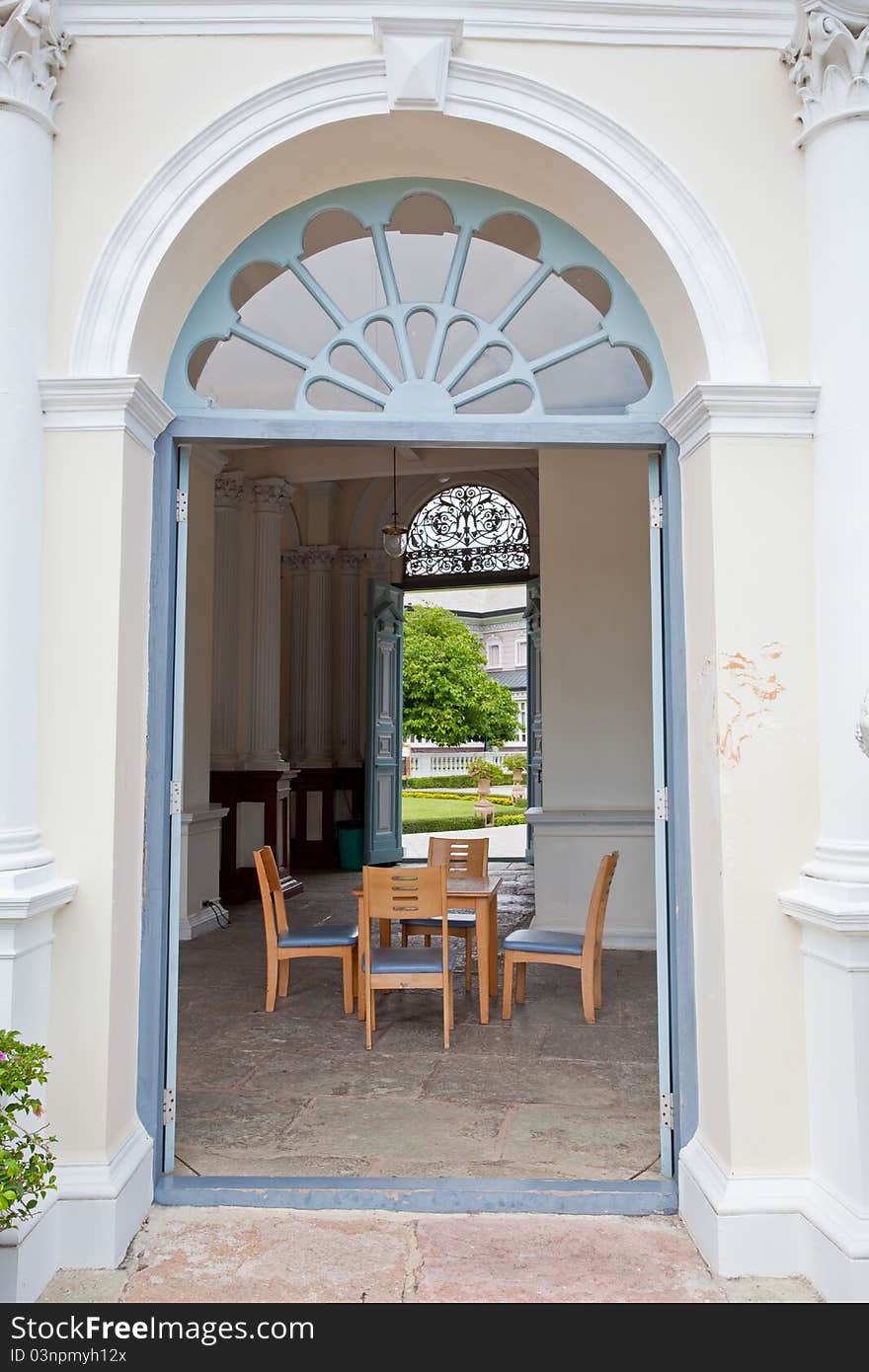 Beautiful door in palace of Thailand