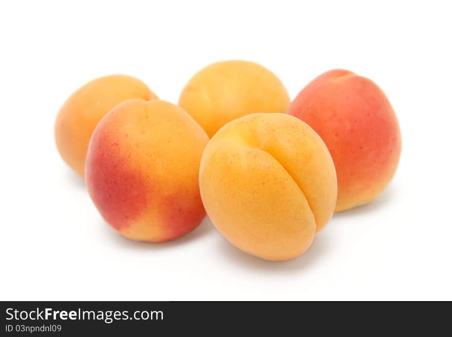 Apricots on a white background. Apricots on a white background