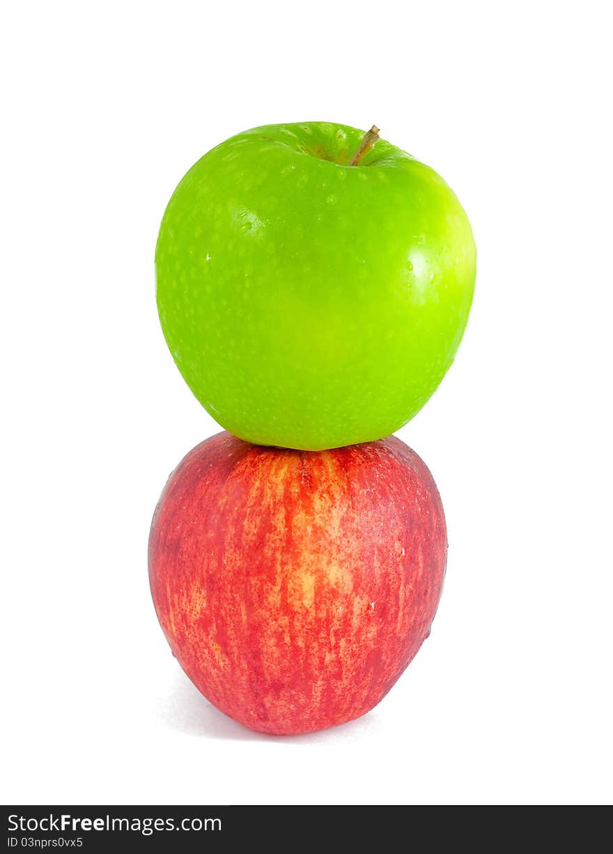 Fresh red and green apples