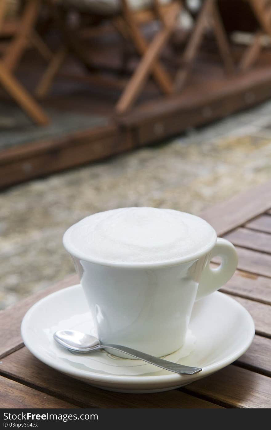 Cappuccino coffee cup outdoor