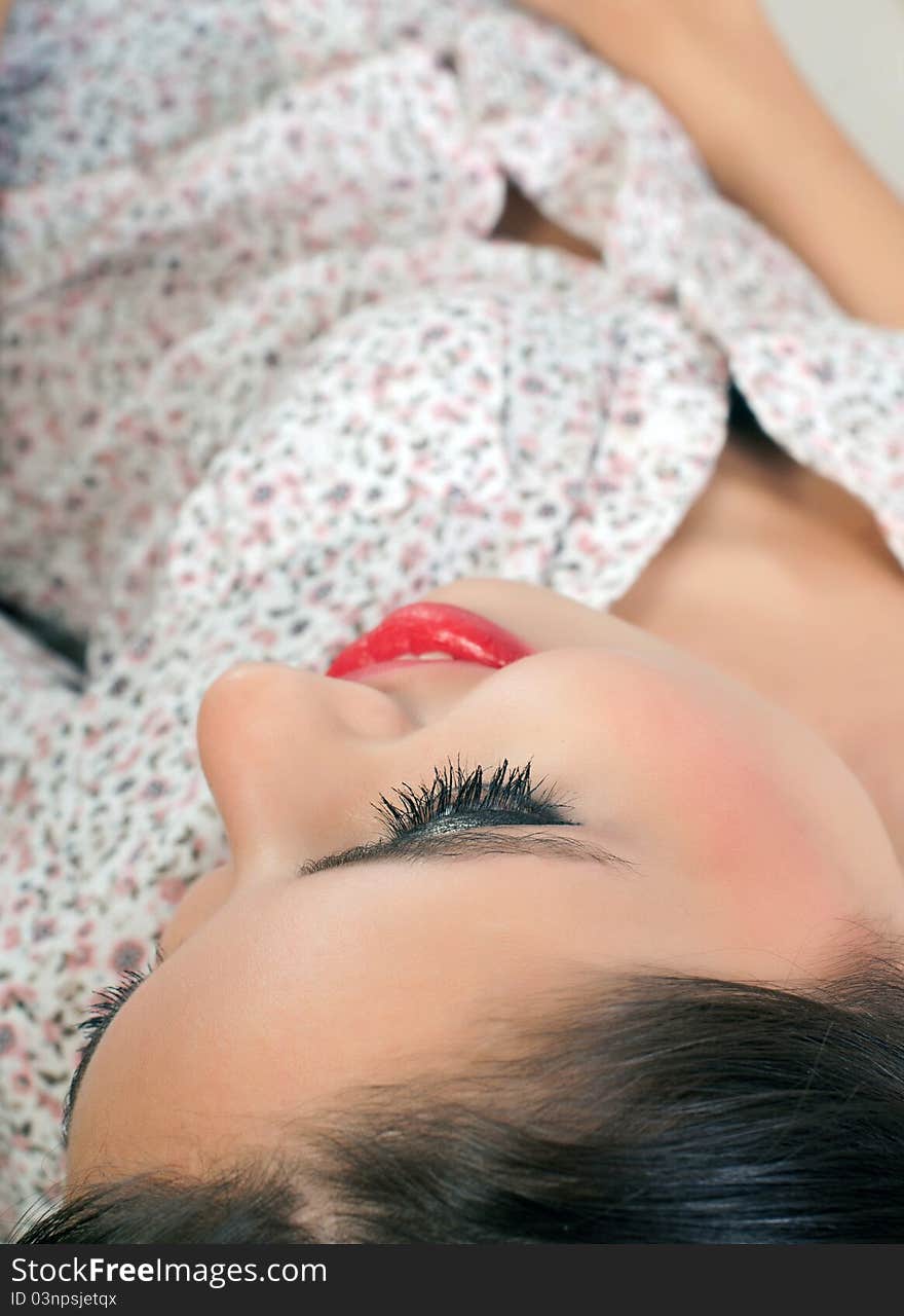 Close-up Portrait Of Beauty Woman