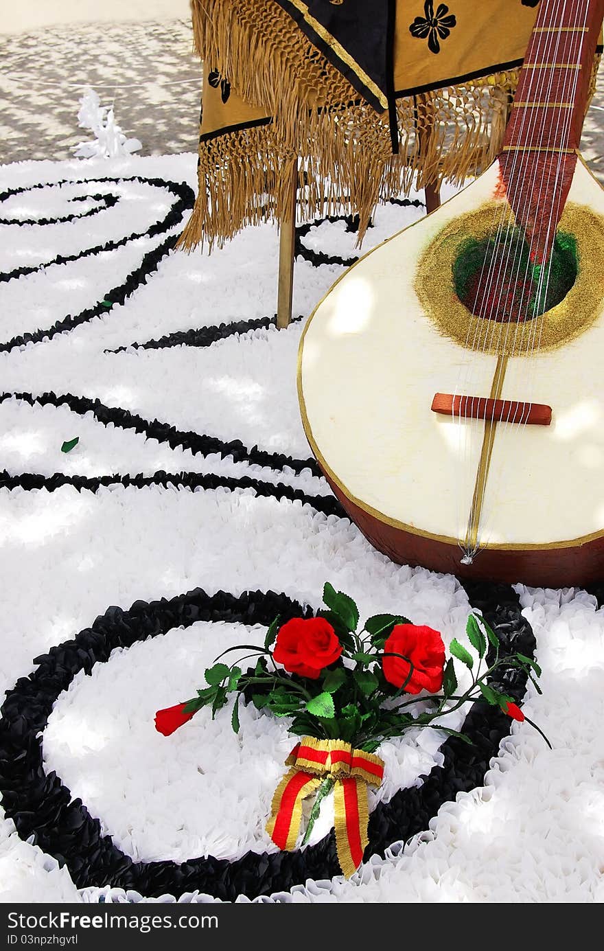 Decoration of portuguese guitar