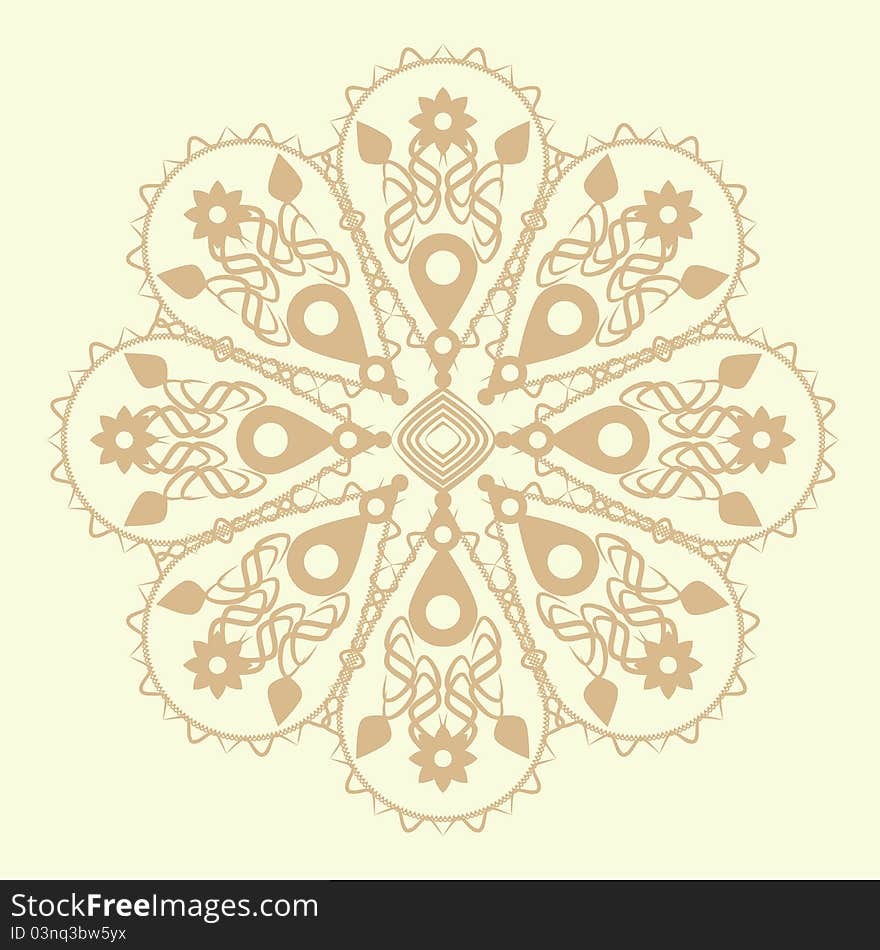 Circle lace ornament background illustration