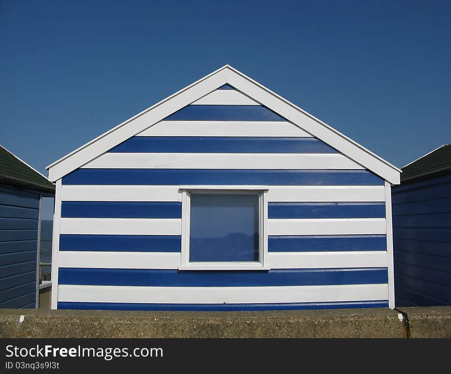 Striped Beach Hut In Southwold