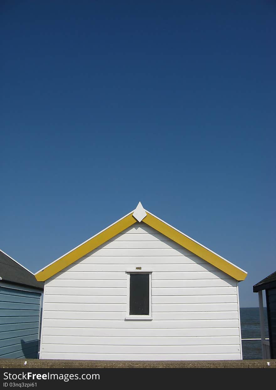 White Beach Hut In Summer