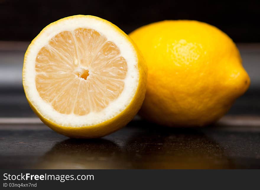 Fresh yellow lemon with good ripe taste