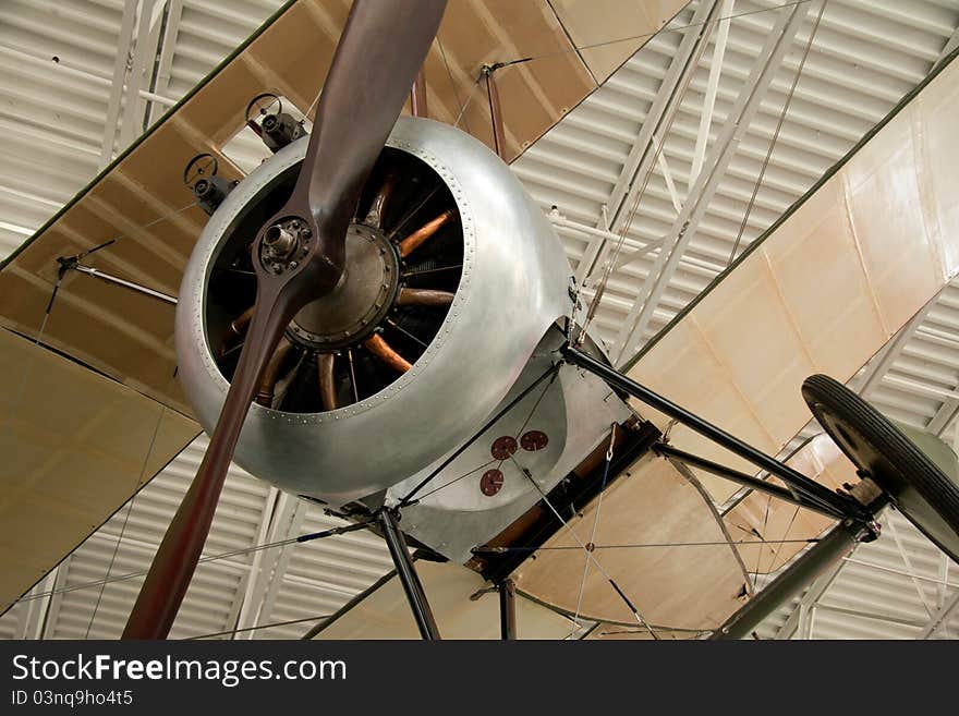 WWI fighter plane used by the Army Air Corps hanging in Army Flight Museum, Ft. Rucker, AL. WWI fighter plane used by the Army Air Corps hanging in Army Flight Museum, Ft. Rucker, AL