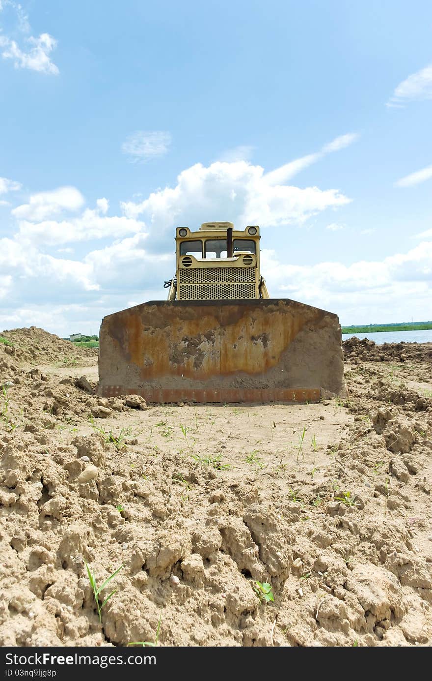 Digger, Heavy Duty construction equipment parked at work site