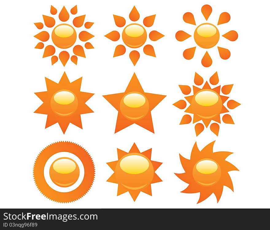 Set of sun icons