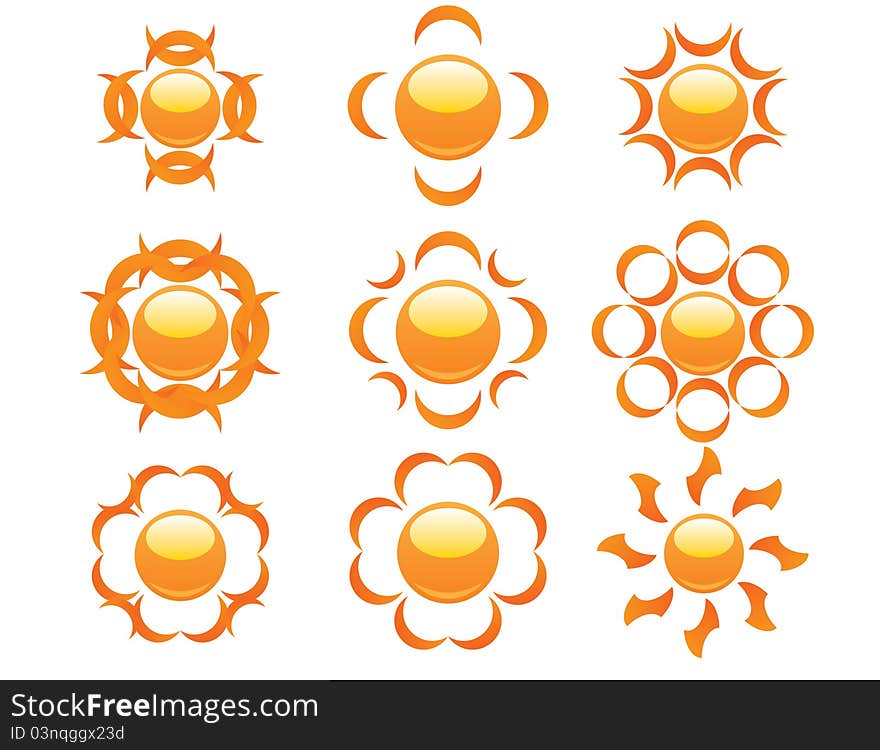 Set of sun icons