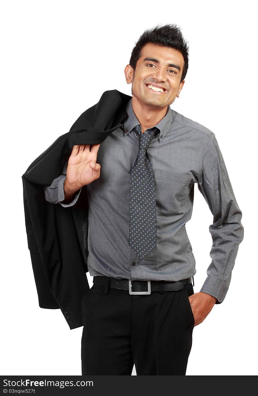 Happy Young Businessman Standing