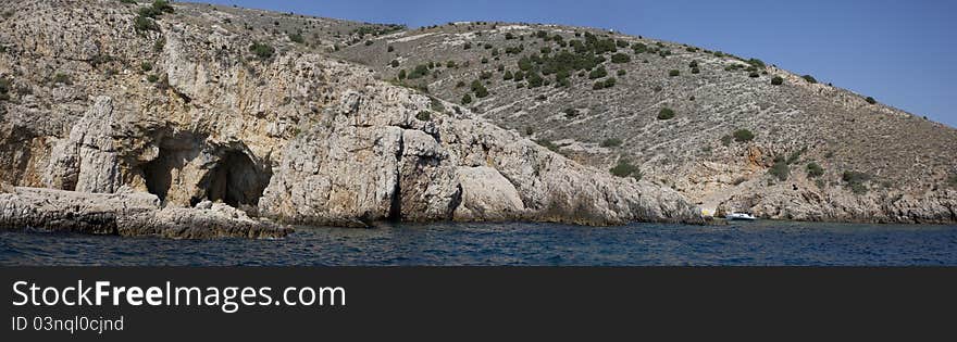 A panorama of a rock in croatie