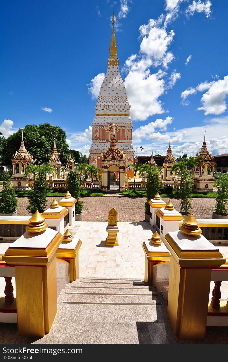 Phra That Renu Nakhon temple, Nakhon Phanom Province, Thailand. Pagoda in northeast of Thailand