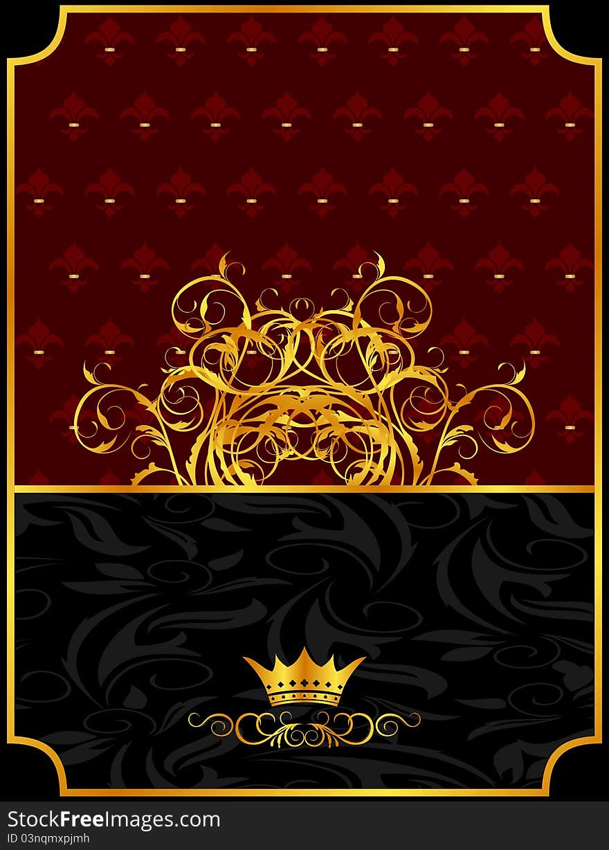 Illustration vintage background with crown - vector