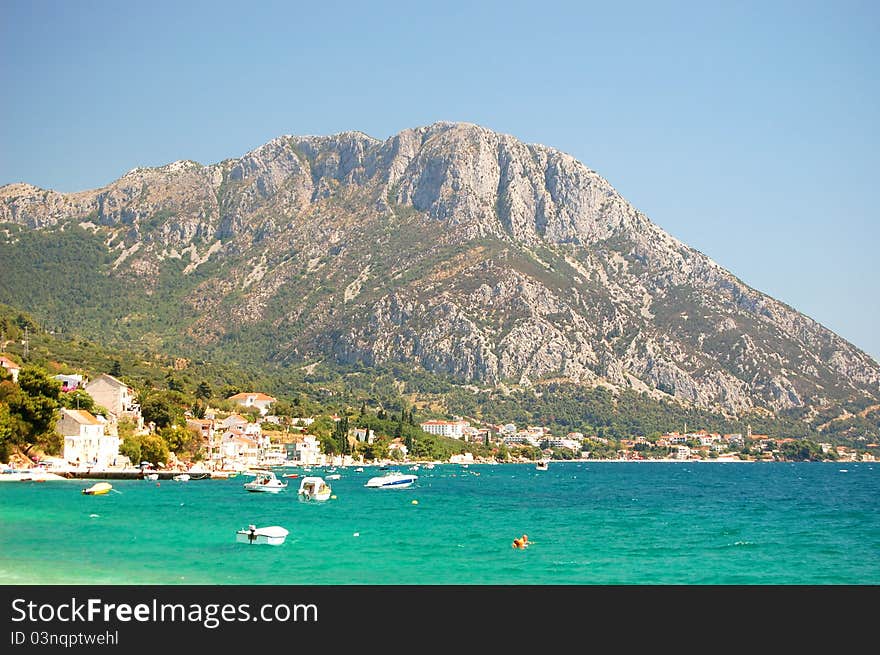 Picturesque view of adriatic coast of dalmatia in