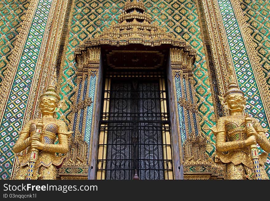 Thai traditional angle in Wat Phra Kaew Temple , bangkok Thailand