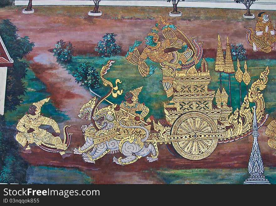 Wall Of Wat Phra Kaew Temple