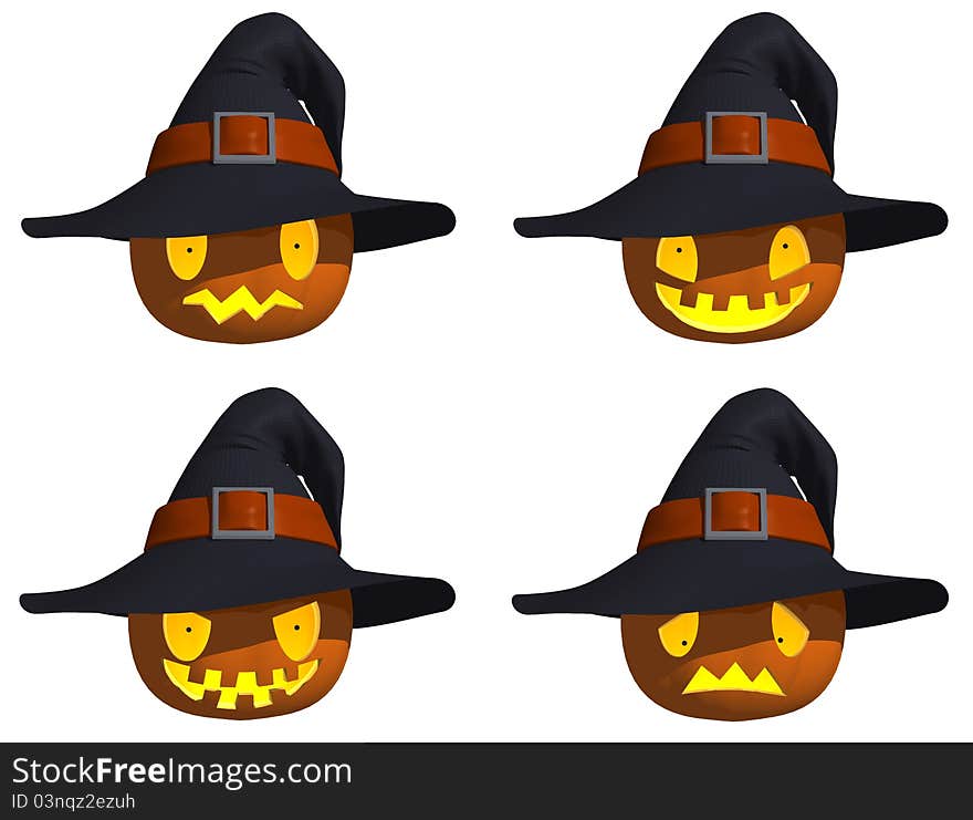 Faces of Jack O  Lantern