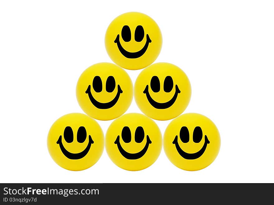 Pyramid of Smiling yellow balls