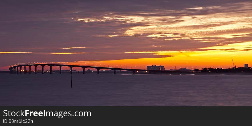 Sunset over the bridge