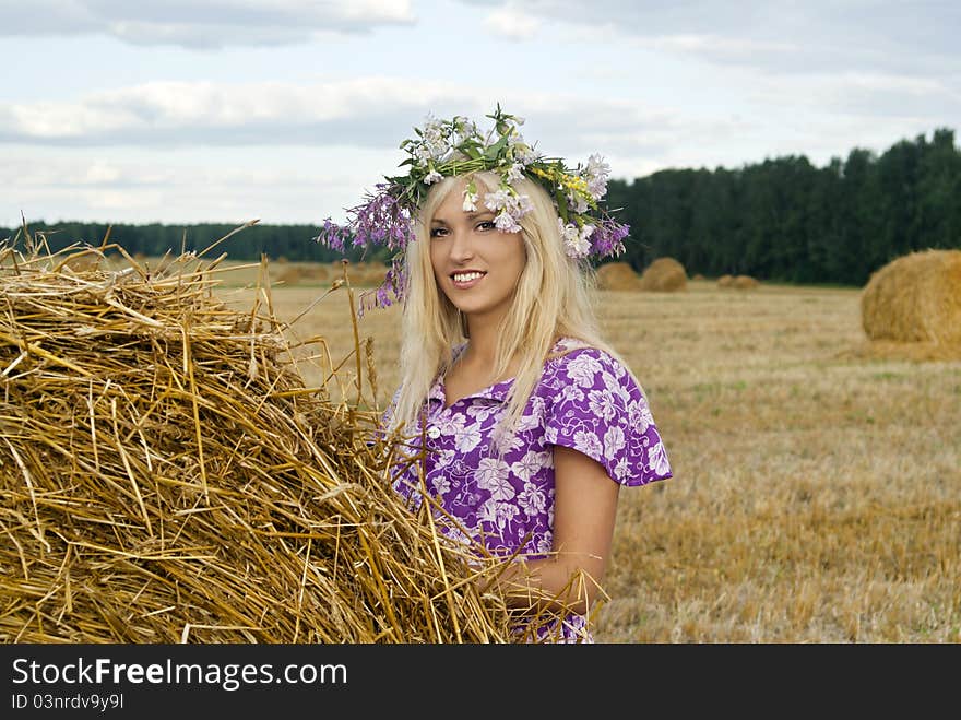 Smiling farm beautiful blondy girl. Smiling farm beautiful blondy girl