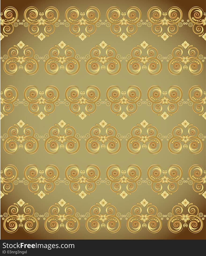 Golden wallpaper with a pattern - seamless texture