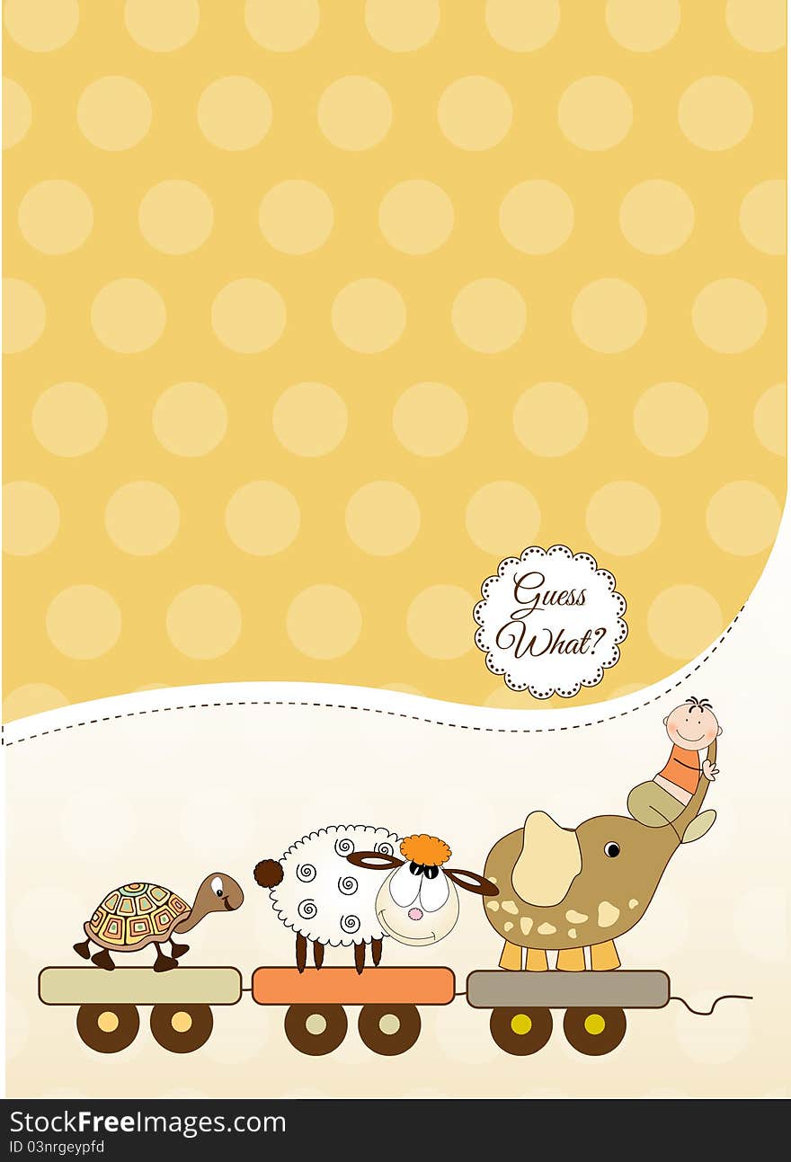 Customizable baby card with animals