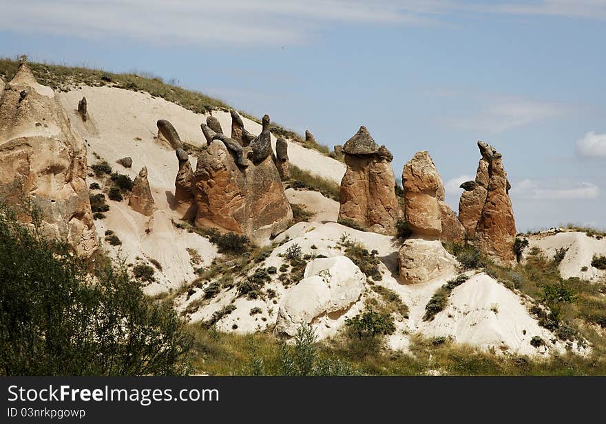 Sandstone limestone crown and chimneys