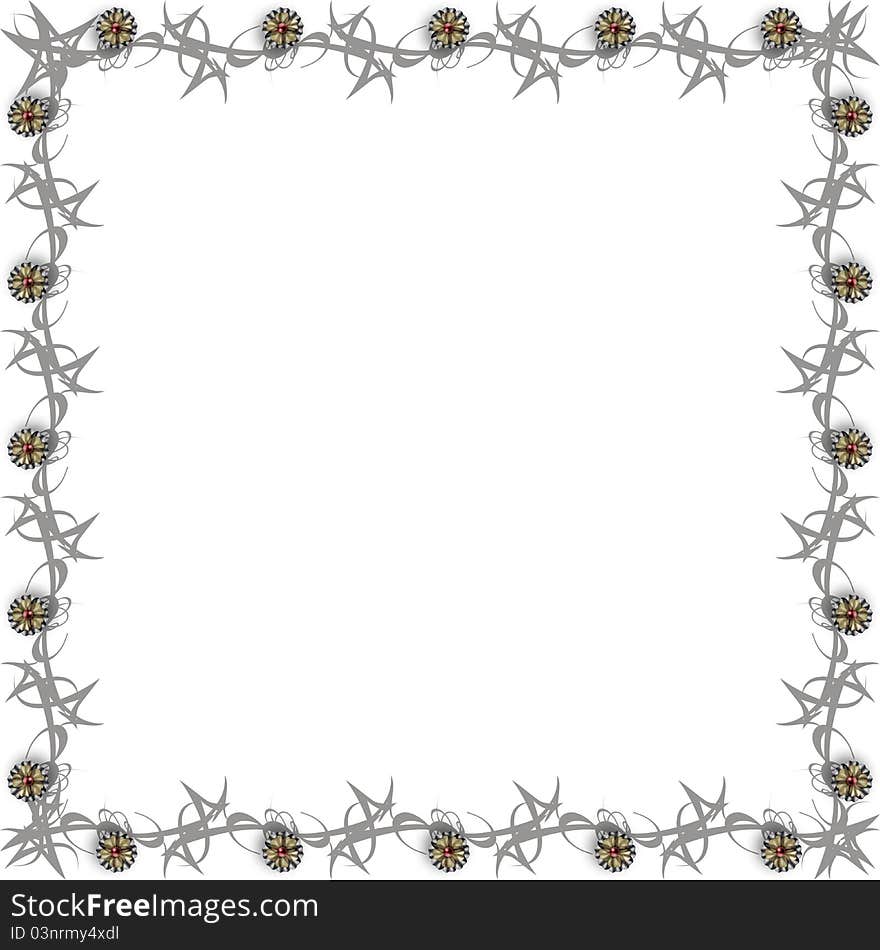 Illustrations of Lovely abstract Swirls with flowers in border line frame. Illustrations of Lovely abstract Swirls with flowers in border line frame