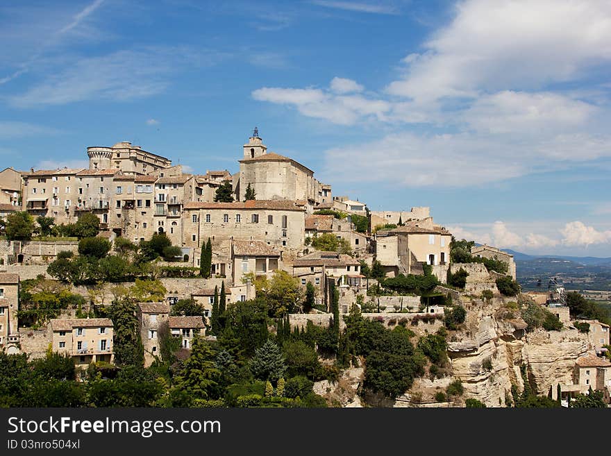 The beautiful hilltop village of Gordes in the Luberon, Provence, France. The beautiful hilltop village of Gordes in the Luberon, Provence, France