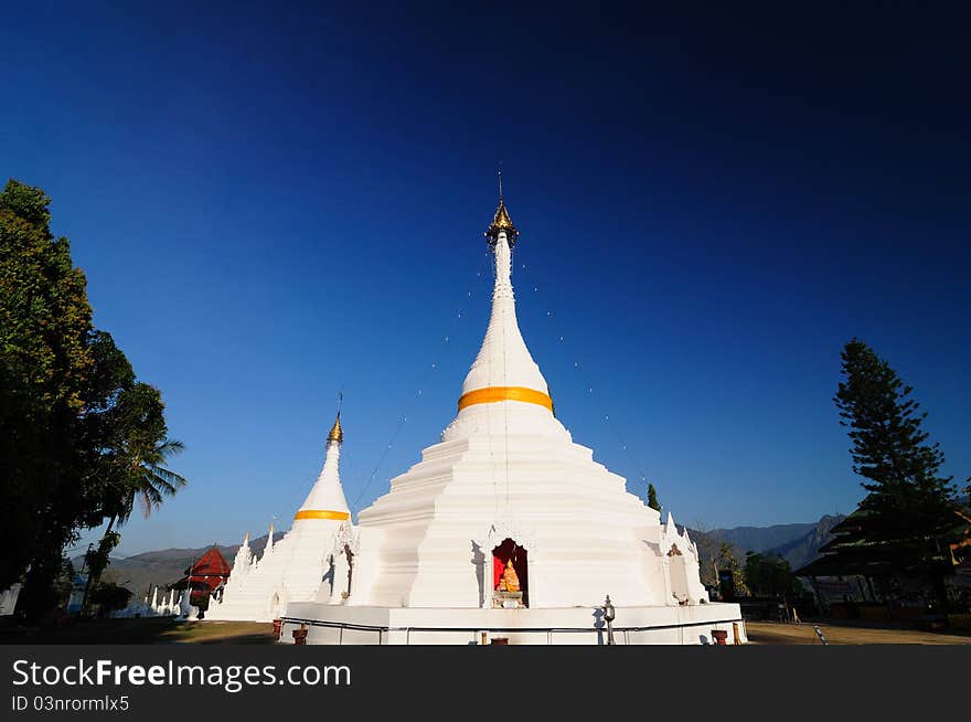 Pagoda in mae hong son of Thailand