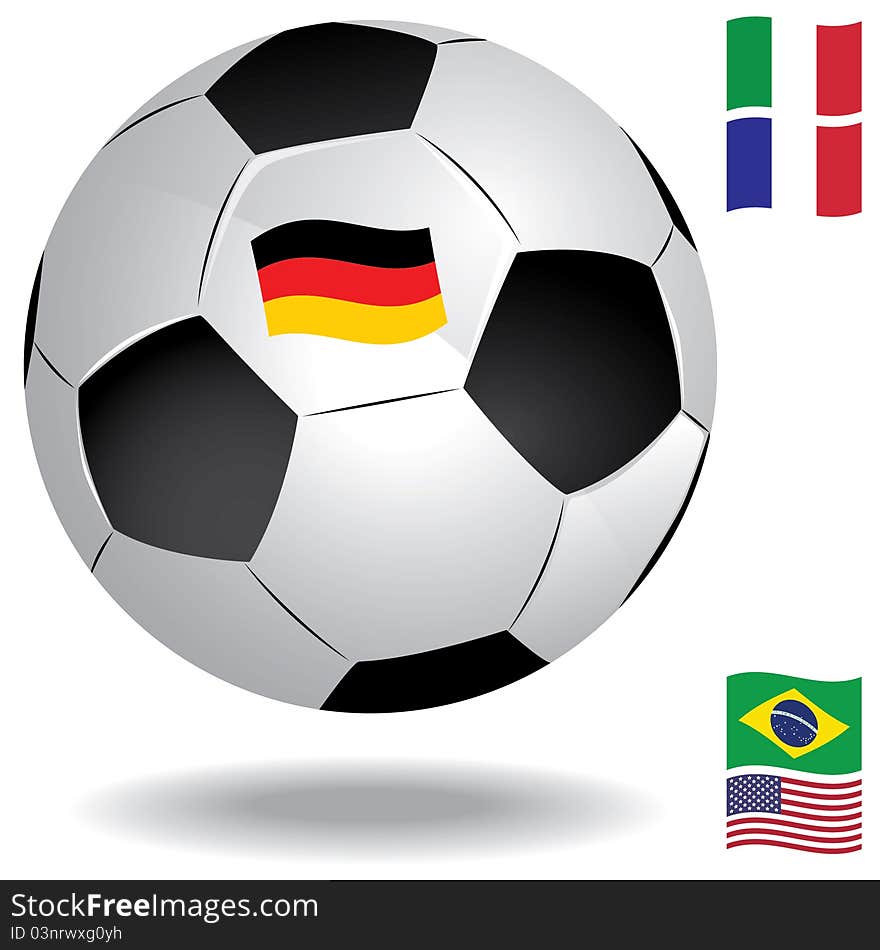 Football Ball With Flags