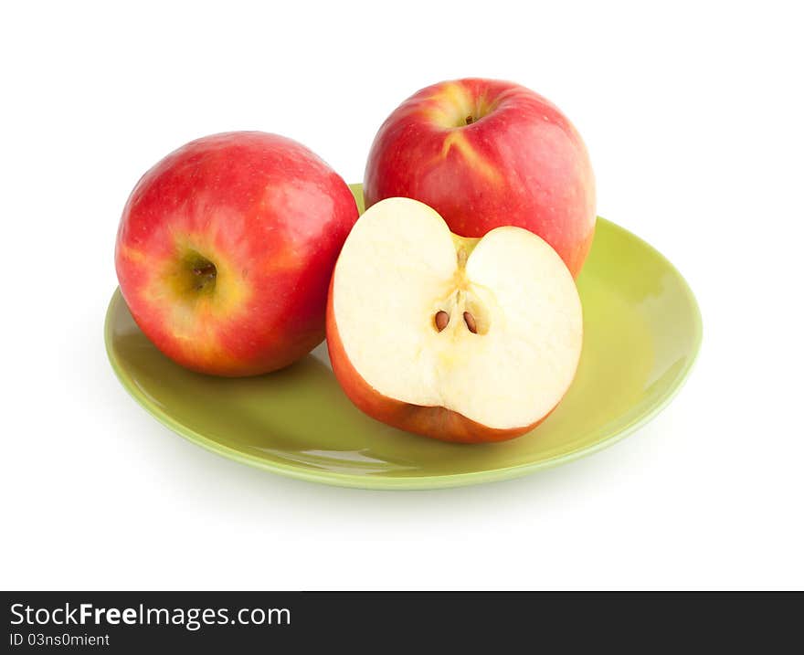 Ripe red apples. Isolated on a white background.