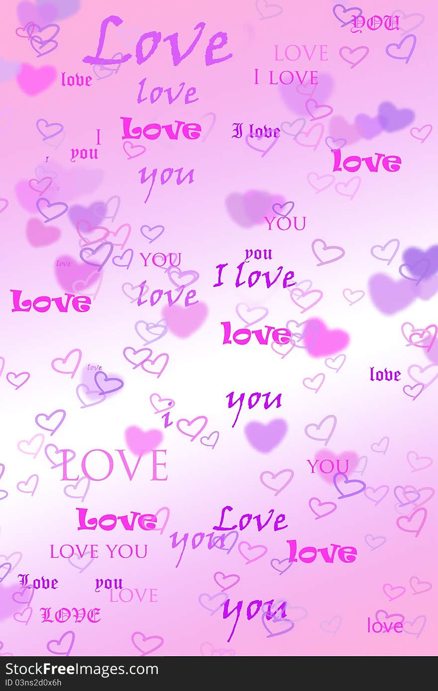 Pink love card with yearts