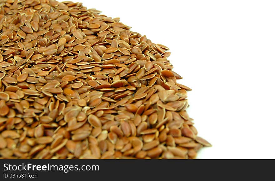 Linseed on  white background, cleared