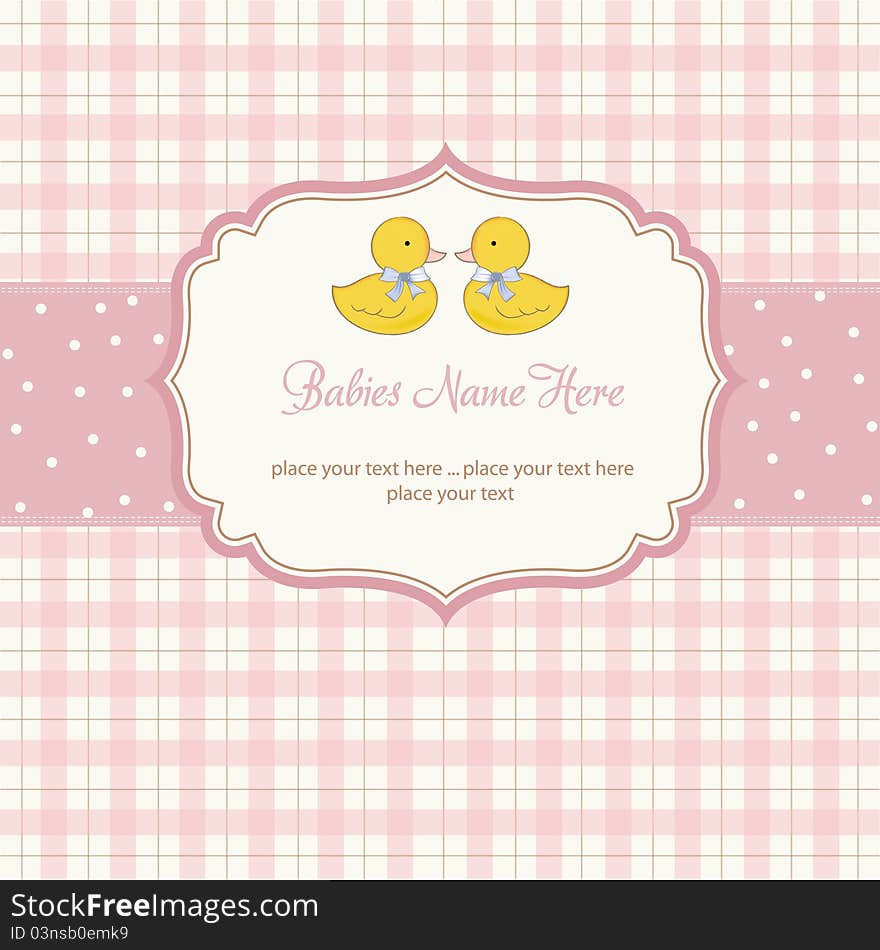 babies twins shower card