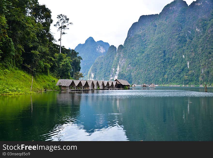 Hut in khoa sok,thailand