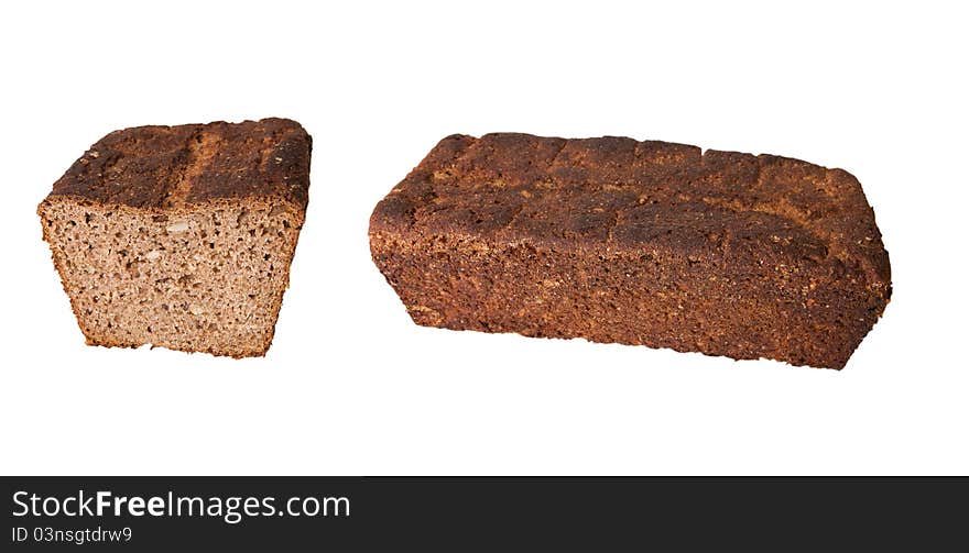 Home made fresh rye bread isolated on white background. Home made fresh rye bread isolated on white background