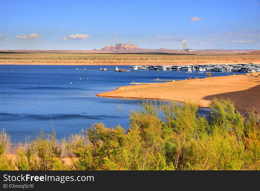 Scenic landscape of Lake Powell near Page Arizona