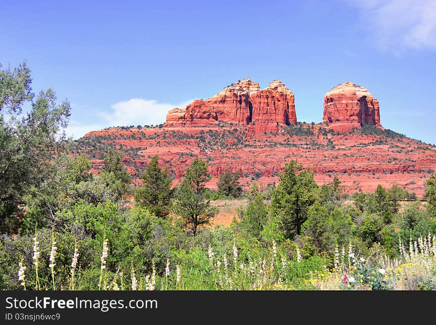 Red rock mountains