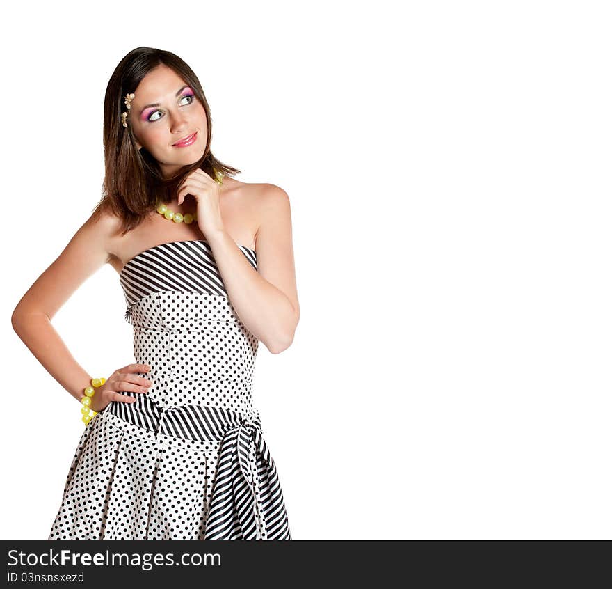 Beautiful young woman looking away