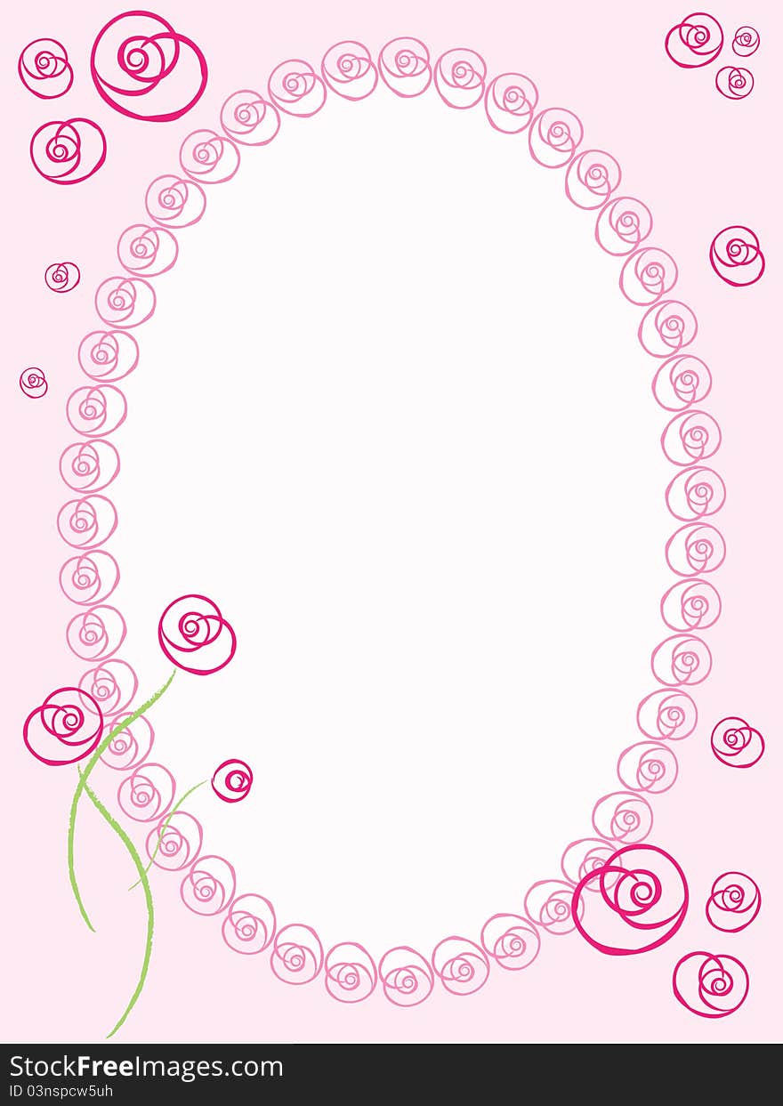 Card With Floral Frame