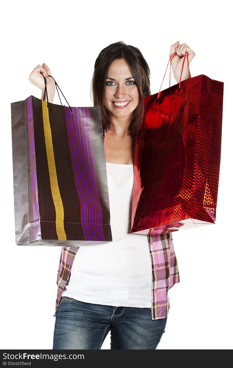 Young Woman Holding Shopping Bags